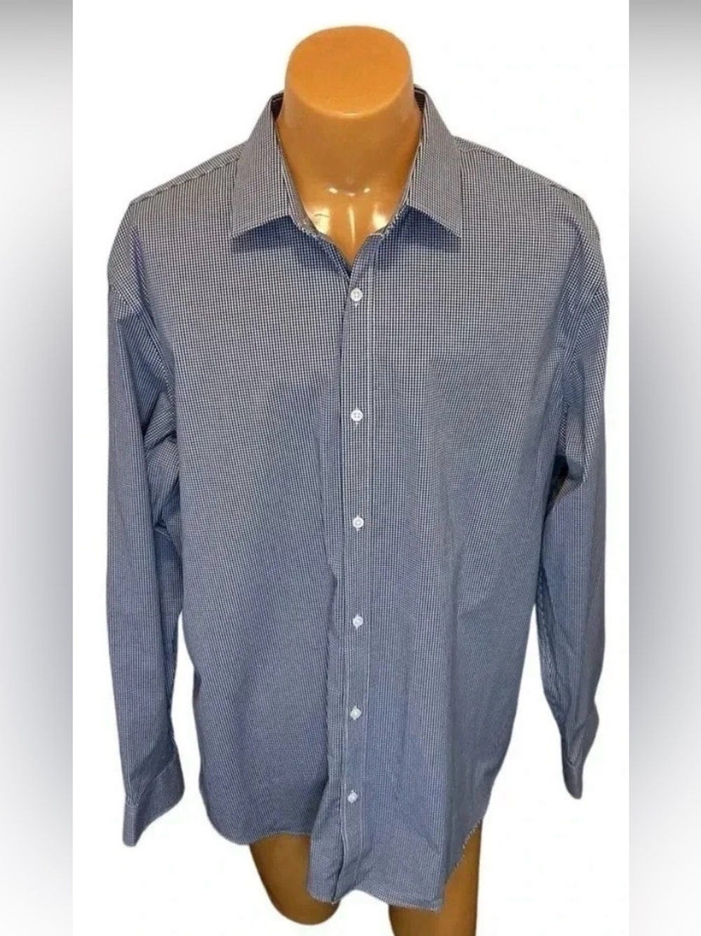 Old Navy The Signature Shirt Mens Check Slim Fit Non Iron Built In Flex 2XLT New